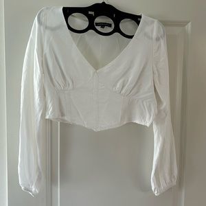 White cropped long sleeve